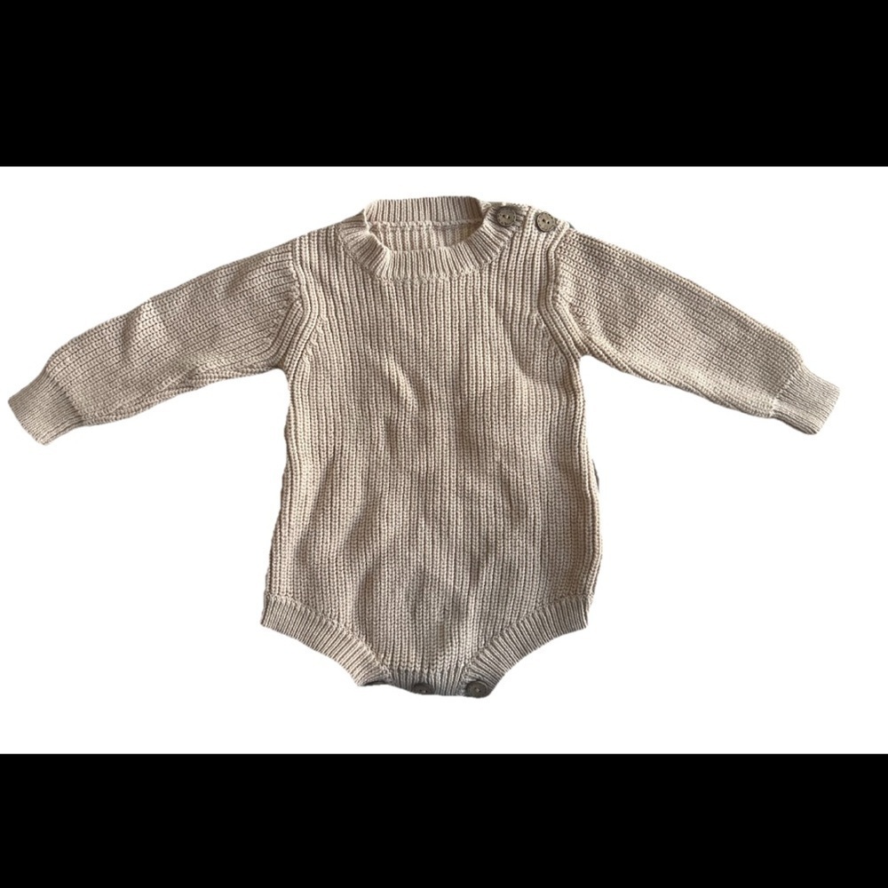 0-6 Months Baby Knitted Jumpsuit Long Sleeve Infant Warm Romper (0512)